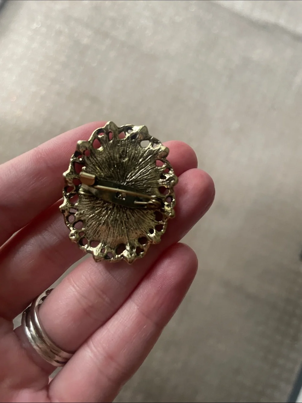 Blue Cameo Lady Brooch